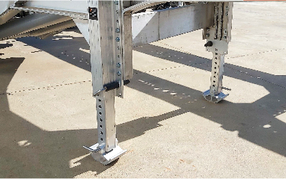 OP HP6-1.11_01 Cambio patas de acero por patas de apoyo de aluminio manuales 650-700 BALTECH / ALU-LEG / PLASTECNIC