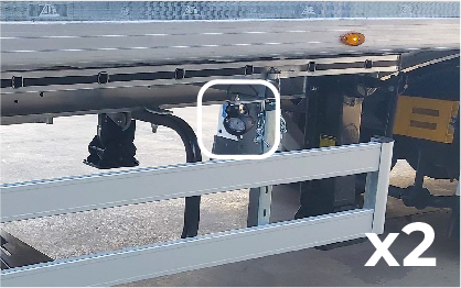 OP HP5-1.16_02 Add two (2) led work headlights in central part on each side under the front safety support + reverse selector.