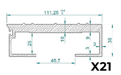 OP HD2-2.3_02 Change 21 blades e=6 mm for 21 blades e=10 mm. (+250,0 kg).