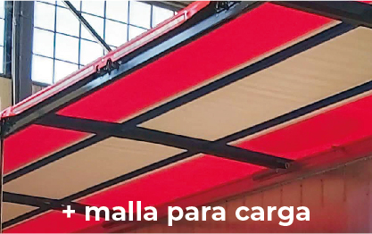 OP HD1-2.11_05 Añadir malla adicional para cubrir carga de 15.000 x 5.000 mm + ganchos de aluminio de forja soldados en ambas bandas inferiores.