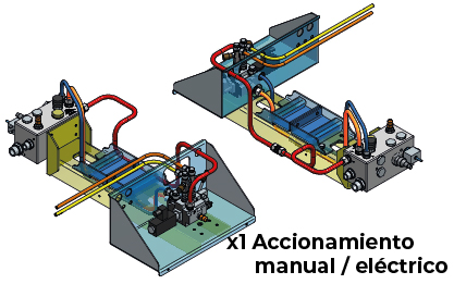 OP HD1-2.14_02 Añadir conjunto hidráulico auxiliar 1 accionamiento manual/eléctrico. Para techo hidráulico ó puerta hidráulica.