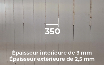 OP LD2-2.2_03 Changer panneaux 300 x 30 x 2,25 / 1,85 mm à 350 x 30 x 3,0 / 2,5 mm. (+136,0 kg).